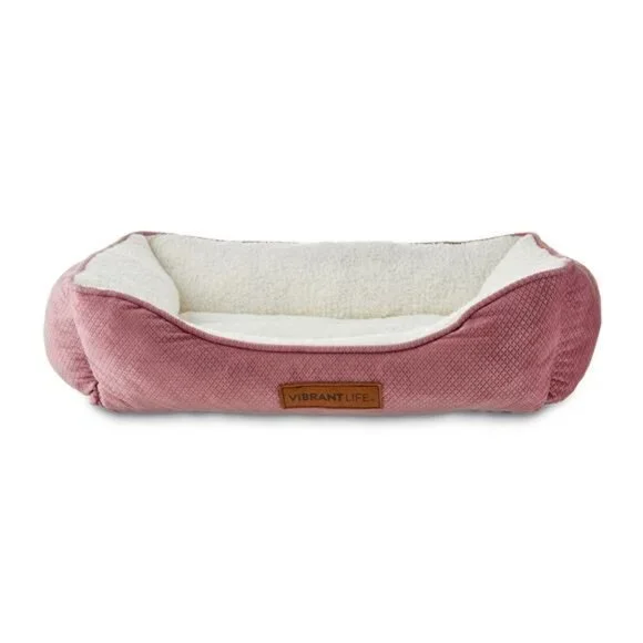 Dog Bedding Premium Cuddler Pet Bed, Pink & White - Picture 2 of 4